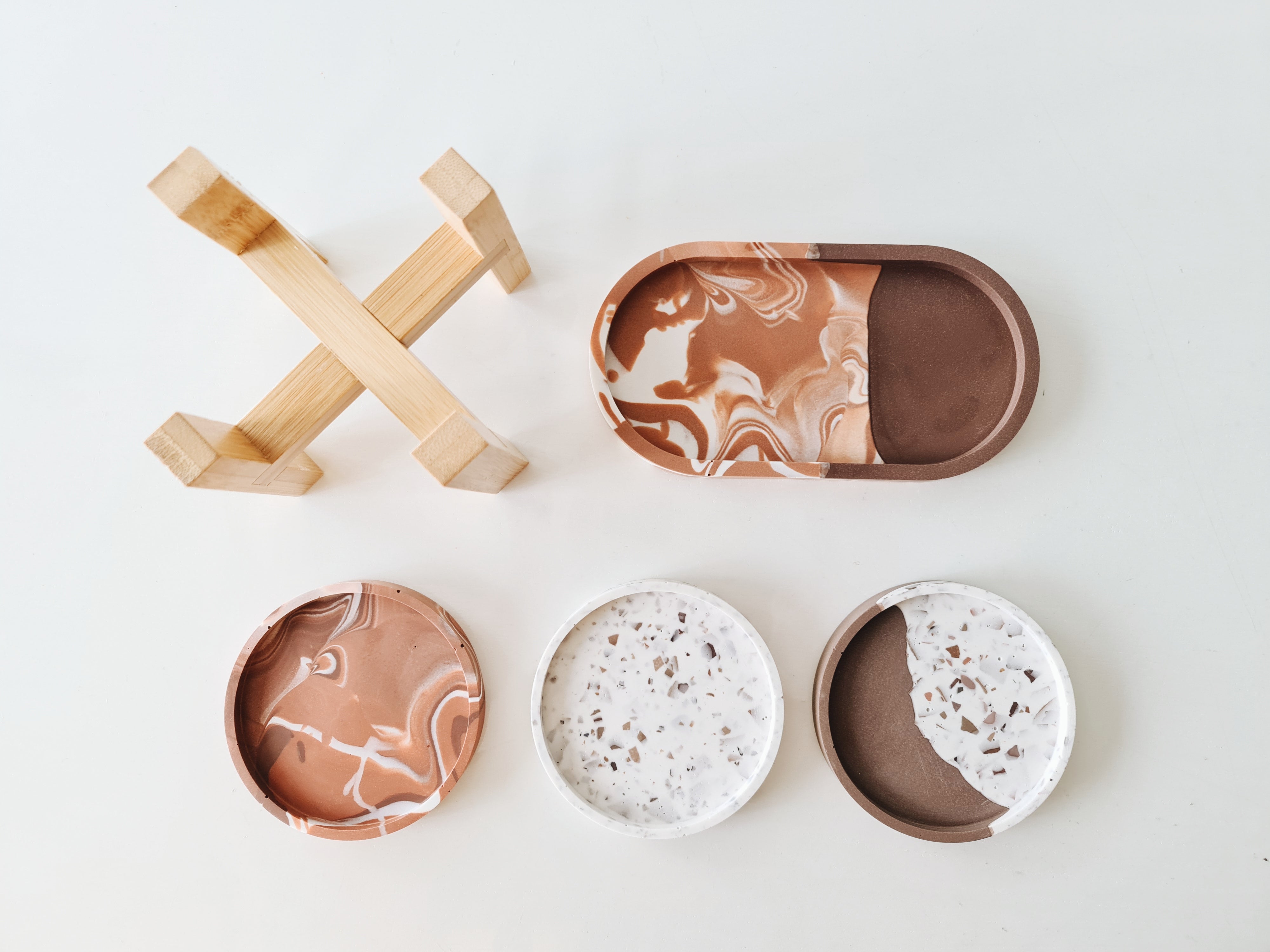 Tiramisu - Oblong Half Marble