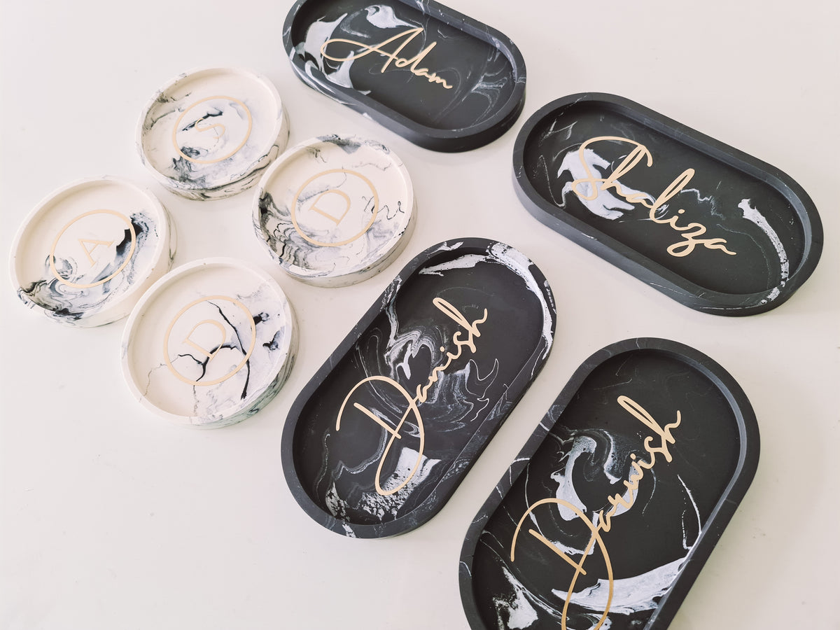 Craft Your Own Terrazzo and Marble Trays With Name Customis